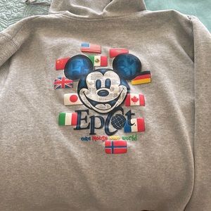 Vintage, Grey EPCOT, Disney Hoodie, Medium WORN ONCE